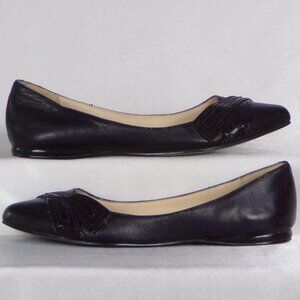NINE WEST size 6M NW7SPLENDOR black point-toe ballet flats leather uppers